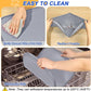 Silicone Pet Feeding Mat with Raised Edge for Food and Water, Dog Bowl Mats, Cat Bowls Placemat with High Lip for Floor Waterproof, Rubber Tray for Cats and Dogs 19 x 12 x0.7 Light Gray