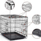 DONORO Dog Crates for Lareg Size Dogs Indoor Double Door Dog Kennels & Houses for Puppy and Cats, Collapsible Metal Contour Dog Cages (Brown, 42.0" L x 28.0" W x 31.0" H)