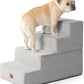 EHEYCIGA Dog Stairs for Bed 18" H, 4-Step Dog Steps for High Bed, Pet Steps for Small Dogs and Cats, Non-Slip Balanced Pet Ramp Indoor, Light Grey