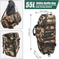 55L Large Duffle Bag, 3-in-1 Tactical Backpack MOLLE Pack for Sports, Gym, Outdoor, Woodland