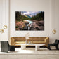 Nature Wall Art Prints - Ocean Forest Mountain Lake Canvas Landscapes - Small to Extra Large Living Room Bedroom Kitchen Bathroom Décor (Mountain River Waterfall, 35L" x 53W")