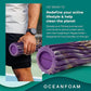 Oceanfoam Ripple Travel Foam Roller (11" x 3.35") Firm Mini Foam Roller for Physical Therapy, Deep Tissue Massage, Back Pain - High Density, Wave Textured - Yoga (Purple, Gold & Natural Marbled)
