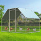 4ever2buy Chicken Runs for Yard with Cover, Large Metal Chicken Run Walk in Metal, Outside Dog Kennel with Roof, Flat Roofed Outdoor Kennel for Cats(9.2’Lx6.23’Wx6.4’H)