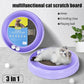 Interactive Cat Scratcher with Two Rotating Balls,Durable Scratch Pad for Indoor Play,Cardboard Cat Scratcher Pad with Cat Toy Ball Track and Catnip,2-in-1 Cat Toy (Purple)