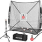 6'X6' Baseball Softball Practice Net,Pitching Net,Batting Net,with Bonus Strike Zone,Target and Bow Frame,for Hitting,Pitching,Catching