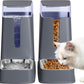 Automatic Cat Feeder and Cat Water Dispenser Set with Stainless Steel Bowls Gravity Dog Feeder for Small Medium Big Dog Pets Puppy Kitten, 3.8Lx 2
