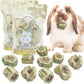 Fhiny Rabbit Chew Toys Natural Baked Papaya Wood Bunny Molar Treats Contain Alfalfa Grass Apple Carrot and Purple Sweet Potato Filling for Hamsters Guinea Pigs Chinchillas Teeth Grinding(0.44 lb)