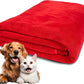 Extra Large Dog Towel Soft Absorbent Bath Pet Towels for Drying Dogs, Elastic Terry Microfiber Soft Towel, Machine Washable, Quick Dry, Multipurpose (L, XL, 2XL) (Red, XL)