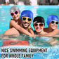Janmercy 3 Pcs Swim Caps for Boys Girls Silicone Swimming Hat with 3D Ear Pockets for Age 6-15 Bath Hats Short/Long Hair with Ear Plug Nose Clip Supplies