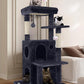 Globlazer Cat Tree Tower for Indoor Cats, 50-inch Adult Cat Tree House for Large Adult Cats with Steps, Scratching Post, 2 Cat Caves, Dangling Toys, FC50, Dark Grey