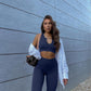 QINSEN Workout Outfits for Women 2 Piece Ribbed Seamless Crop Tank High Waist Yoga Leggings Sets