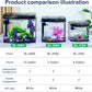 13 Gallon Glass Aquarium Starter Kit with Flip-Top Feeding Port for Betta Fish: Crystal Clear Viewing, Eco-Cycle Filtration, Air Pump, and LED Lighting