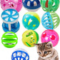 10-Pack Cat Toy Balls for Kittens and Adult Cats, Furry Fun (1.5'' - 2.1'', Cat Toys Value Pack)