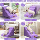 Dog Ramp and Stair for Bed 16" H-20 H,3-Step Cat Stair for Sofa and Chair,4-Step Dog Ramp for High Bed and Window,Durable Nonslip Fabric Cover for Indoor (Purple-20 H, Pet Friendly, 4)