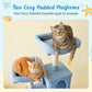 MWPO Ocean-Themed Cat Tree, 70.1-Inch Multi-Level Tall Tower for Indoor Cats, Plush Cat Condo with Big Padded Perches, Sisal-Covered Scratching Posts, Hammock, Toys for Kittens, Blue