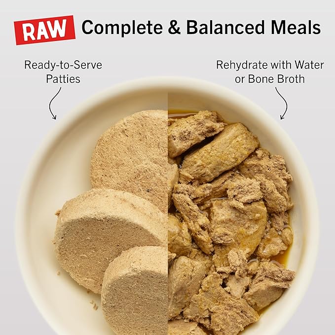 Stella & Chewy's Freeze-Dried Raw Dinner Patties - Surf 'N Turf Salmon & Beef Recipe - High Protein Grain-Free Puppy & Dog Food - Perfect For Picky Eaters - 14 oz