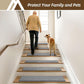 COSY HOMEER Stair Treads for Wooden Steps 9"x28" Washable Indoor Carpet Stair Treads Non Slip Soft Polyester Stair Carpet Tread Reusable Stair Runner Rugs for Kids, Elders,Pets,Medium Grey,4pcs