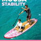 MOUSA 10‘8/11'×35" Extra Wide Inflatable Stand Up Paddle Board, Stable Paddleboard SUP for 2 People/Family, Anti-Slip Full EVA Deck, 3 Handles, 100L Backpack, All-Round Sup Board, Big Fin