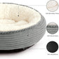 Love's cabin Round Donut Cat and Dog Cushion Bed, 25in Pet Bed for Small or Medium Dogs, Anti-Slip & Water-Resistant Bottom, Soft Durable Fabric Pet Beds, Washable Calming Cat Bed Grey Stripe