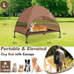 Upgraded Elevated Dog Bed with Canopy, Portable Raised Outdoor Dog Bed with Stable Anti-Slip Feet, Raised Wider Shade Pet Bed Cot for Large Dogs Camping, Indoor & Outdoor Use