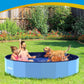 VISTOP Jumbo Foldable Dog Pool, Hard Plastic Shell Portable Swimming Pool for Dogs Cats and Kids Pet Puppy Bathing Tub Collapsible Kiddie Pool (77inch.D x 15.7inch.H, Blue)