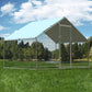 1.26’’ Large Metal Chicken Coop Walk in, Chicken Pen for Chickens, Outdoor Chicken Runs Coops Dog Kennel, Spire Roofed Chicken Runs for Yard with Anti-Ultraviolet Cover(9.8’Lx6.6’Wx6.4’H)