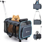 MIU Color Rolling Pet Carrier with Wheels Under 15 lbs, Airline Approved Foldable Soft Carrier for Small Dogs and Cats, Dog Carrier with Wheels for Car Road Trips Travel Camping Outdoor