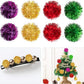 AUEAR, 12 Pack 2 Inch Sparkle Ball Shiny Glitter Tinsel Pom Poms Interactive Cat Balls for Kittens (4 Colors, 12 Inch-12 Pack)