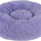 Best Pet Supplies Round Donut Dog Bed with Plush Faux Fur Fabric, Calming, Anti-Anxiety Cushion for Indoor Pets, Slip-Resistant Base, Soft Ergonomic Support - Lavender, 20x20x6''