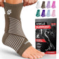 Sleeve Stars Ankle Brace for Women & Men, Ankle Wrap for Sprain, Compression Sleeve for Plantar Fasciitis Relief, Easy Customizable Support: w/ Removable Strap (Single/M:10"-12"/Mocha Brown)