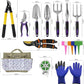 Gardening Tools – 42 Piece Premium Gardening Tool Set,Heavy Duty Hand Tools with Fashion Garden Tools Organizer Handbag,Rust-Proof Gardening Tool Kit, Ideal Gardening Gifts for Women((Purple Floral)