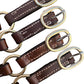 Leaders 3/4" Leather Halter for Horses with Customized Engraved Name Plate Brown Leather with Solid Brass Hardware
