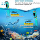 Greatever Dry Snorkel Set,Panoramic Wide View,Anti-Fog Scuba Diving Mask,Professional Snorkeling Gear