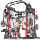 Smith Machine Power Rack Multifunctional Power Cage Deep Squat Rack Cable Crossover System Selectable More Training Attachment for Garage & Home Gym