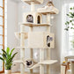 Globlazer Cat Tree Tower, 76-Inch Extra Tall Multi-Level Cat Furniture with Cozy Condos, Hammock and Perches for Adult Cats, Perfect for Climbing, Scratching, and Play, F76, Beige