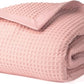 Salt Earth GOTS Certified 100% Organic Cotton Throw Blanket, 60" X 80" Blankets & Throws for Bed, Throw Blanket for Couch,Modern & Cozy Blanket, All Season Waffle Blanket, Soft Blanket (Misty Rose)