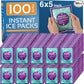 Disposable Instant Ice Packs for Injuries 100 Packs (6” x 5”) | Instant Ice Cold Pack - Cold Compress Ice Pack for Pain Relief, First Aid Essential, Swelling, Toothache, Athletes & Outdoor Activities