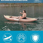 PVC Inflatable Kayak with Drop Stitch Floor, Recreational Touring Kayak with Kayak Paddle, Hand Pump and Carrying Bag, 1-2 Person