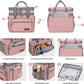 Maelstrom Lunch Bag Women,23L Insulated Lunch Box for Men Women,Expandable Double Deck Lunch Cooler Bag,Lightweight Leakproof Lunch Tote Bag with Side Tissue Pocket,Pink