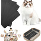 Cat Nail File Scratching Strips - 6 Pcs Cat Scratcher Liner for Litter Box, 3 Pairs Peel Stick Cat Strips in Different Sizes - Recommended for Litter Box Use (Black)
