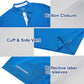 Golf Shirts for Men - Moisture Wicking Short Sleeve Performance Sport Casual Striped Collared Mens Polo Shirt