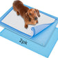 Skywin TidyFriend Pee Pad Holder Tray for 30 x 23 InchesPeepad with Corner Clips, 2 Pack Silicone Dog Potty Tray, Easy to Clean No Spill Dog Potty Training Pad Holder (Blue)