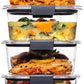 Rubbermaid Brilliance BPA Free Airtight Food Storage Containers with Lids, Set of 4 (4.7 Cup) Ideal for Lunch, Meal Prep, and Leftovers