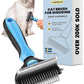 MalsiPree Cat Shedding Brush - 2 in 1 Deshedding Tool & Undercoat Rake for Dense Double-Coats - Dematting Comb - Deshedding Brush for Cats - Pet Hair Removal Tool (Blue) - Dog Grooming Supplies