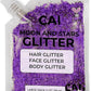 Hair Glitter Gel – Body Glitter for Kids and Women – Iridescent Holograph Cosmetic-Grade Gel w/Moon & Stars for Hair, Body & Face, Applies Smoothly w/o Glue & Washes Off Easily, 3 Oz - Violet 1Pack