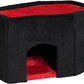 Gothic Cat Condo Cave for Indoor Cats, Spacious Indoor Coffin Cat House Bed,Large 20x13.5inch Bunk Perch, Stable Cubbie for Pets Rabbits, Halloween Red Black