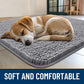 Smiry Dog Door Mat for Muddy Paws 40x32, Absorbs Moisture and Dirt Doormat, Non-Slip Washable Quick Dry Chenille Front Door Mat Indoor Entrance, Entryway Carpet for Inside Floor, Grey