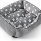 SIWA MARY Rectangle Dog Bed for Small Medium Dogs, Calming Dog Bed Medium Size Dog, Orthopedic Dog Sofa Bed, Warming Soft Calming Sleeping Puppy Bed, Pet Bed with Anti-Slip Bottom, S Plus(25"x21"x8")