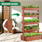 SUNYRISY 5 Tiers Vertical Wooden Raised Garden Bed Outdoor, Freestanding Garden Planter Box Stand for Planting Herbs Flowers Vegetables Outdoor Gardening