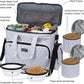 BAGLHER Dog Travel Bag, Pet Travel Bag (ALL Pet Travel Supplies), With 2 Pet Food Containers and 2 Collapsible Silicone Bowls; Essential Kits for Pet Travel DLwhite